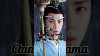 Actor Chinese Drama with Umbrella #cdrama #dramachina #chinesedrama #wangyibo #zhanglinghe #xiaozhan