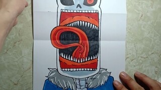 How To Draw Horror Sans SURPRISE FOLD-PAPER CRAFT Làm Tranh Sans cho Fans