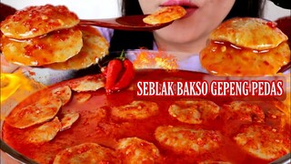 ASMR SEBLAK BAKSO GEPENG KUAH PEDAS SUPER JONTOR | ASMR MUKBANG INDONESIA