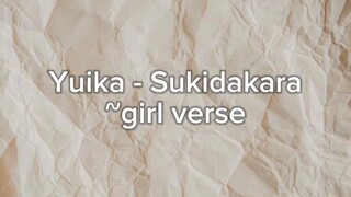 Yuika - Sukidakara (girl verse) acoustic cover by Sakana