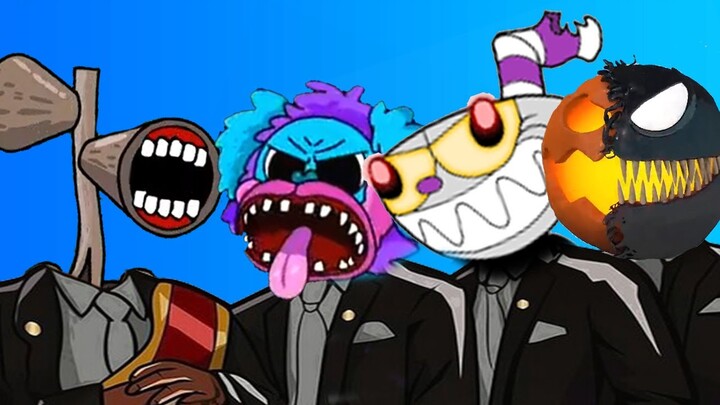 Siren Head Vs  PJ Pug-A-Pillar Vs The Cuphead Show  Vs Pacman - Coffin Dance Meme ( Cover )