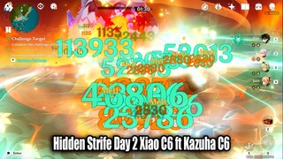 Hidden Strife Day 2 Dire Straits Mode - Xiao C6 ft Kazuha C6 Satisfying Combo Showcase
