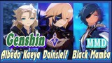 [Genshin, MMD] Albedo, Kaeya, Dainsleif "Black Mamba"