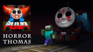 Monster School : HORROR THOMAS THE TRAIN CHALLENGE - Minecraft Animation