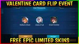 FREE EPIC LIMITED SKINS! VALENTINE CARD FLIP EVENT!! - MLBB