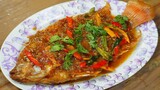 ทำปลาราดพริกสามรสให้อร่อยน่ากิน ทำง่าย ปลากรอบนอกนุ่มในไม่คาว Fish with Chili