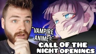 First Time Reacting to 'CALL OF THE NIGHT' Openings & Endings | ANIME REACTION