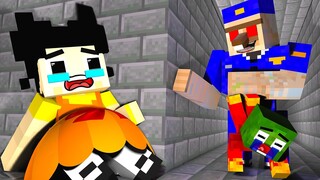 Monster School : Baby Zombie Vs Squid Game Doll Prison Run Escape - Minecraft Animation