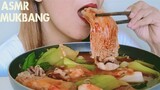 ASMR MUKBANG SEAFOOD HOT POT ENOKI MUSHROOM, BOK CHOY, AND BEAN SPROUT | EATING SHOW | NO TALKING