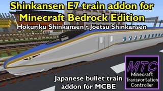 Shinkansen E7 train addon for Minecraft Bedrock Edition 1.21 (Requires MTC 2.0 Addon)