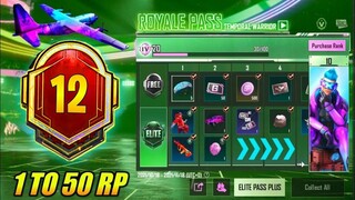 MONTH 12 ROYAL PASS 1 TO 50 REWARDS 🔥 M12 ROYAL PASS 🔥 1 TO 50 RP 🔥 BGMI & PUBG MOBILE M9 ROYAL