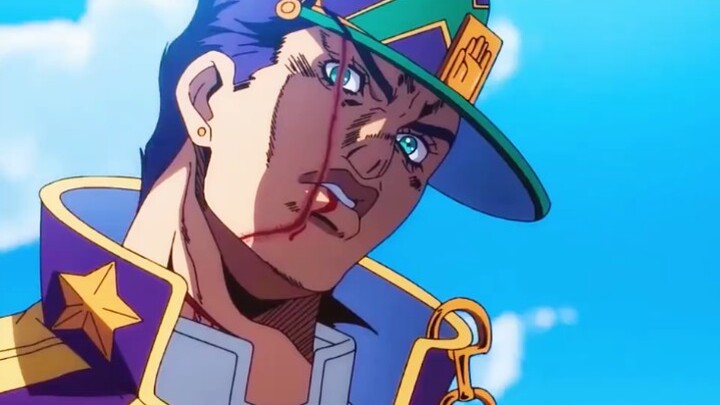 承太郎的脑袋被一分为二，宣告这个无敌的男人结束了他的一生！