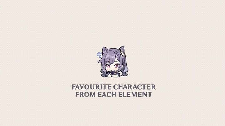 Favourite character from each elements