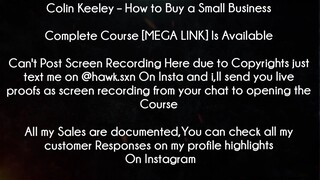 Colin Keeley Course How to Buy a Small Business download