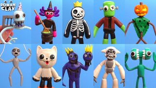 All Rainbow Friends 6 Fan Mods Halloween 🎃 Roblox with Clay ► Roman Clay Tutorial