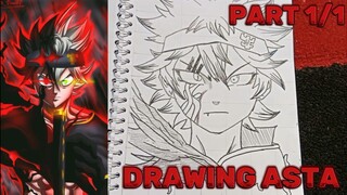 DRAWING ASTA DARI ANIME BLECK CLOVER [PART1/1] (BNW)