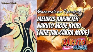 Melukis Naruto Mode Cakra Kyubi Dengan Media Cat Air
