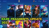 Upcoming Rare Fragments Skins Update 2022 Mobile Legends || MLBB RARE FRAGMENTS