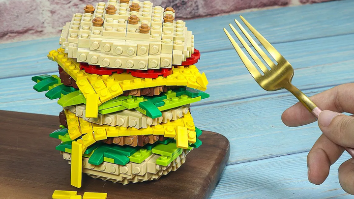 กินเลโก้ บิ๊กแม็ค ชีสเบอร์เกอร์ ! Lego Food ในชีวิตจริง Stop Motion Cooking ASMR