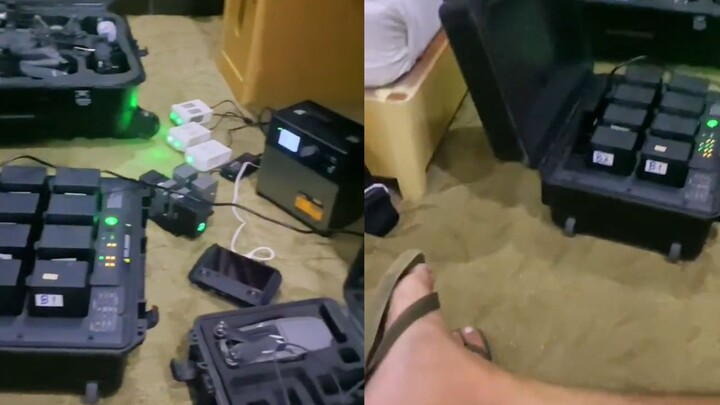 A man rented a hotel room for 70 yuan and charged his mobile devices and drones. The scene was amazi