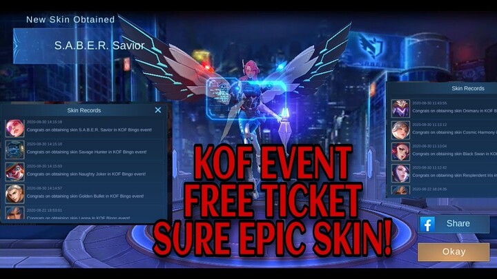 KOF EVENT FREE TICKET TRICKS - Mobile Legends