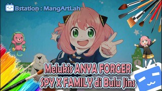 Melukis Anya (Spy X Family) di bulu jins