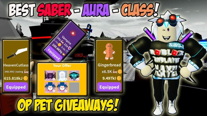 I GOT THE BEST CLASS AND BEST SABER IN SABER SIMULATOR LATEST UPDATE! & OP PET GIVEAWAYS AS ALWAYS!