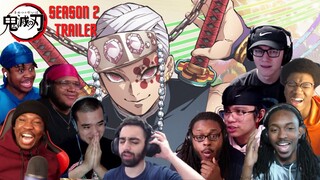 DEMON SLAYER  KIMETSU NO YAIBA  SEASON 2 PV TRAILER BEST REACTION COMPILATION