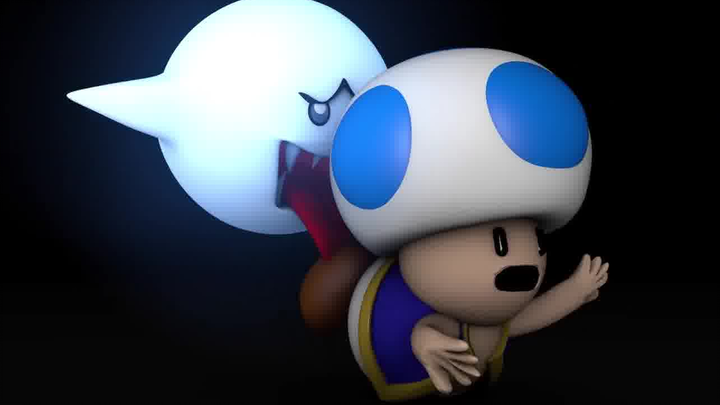 [Animasi penggemar Mario] Biru Kikuk dan Hantu Pemalu