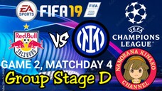 FIFA 19: UEFA Champions League | RB Salzburg 🇦🇹 VS 🇮🇹 Inter Milan (Group D)