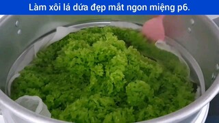 Làm xôi lá dứa đẹp mắt ngon miệng p6