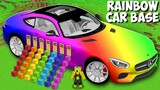 Secret RAINBOW BASE INSIDE RAREST CAR in Minecraft ! MERCEDES-BENZ BASE !