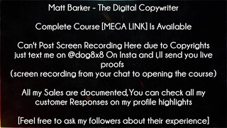 Matt Barker Course The Digital Copywriter download