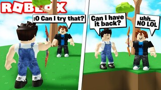 THIS NOOB STOLE THE RAREST ITEM IN Roblox Islands...