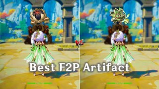 Deepwood vs Gilded Dreams !! Best Artifacts for F2P Nahida Build?  [ Genshin Impact ]