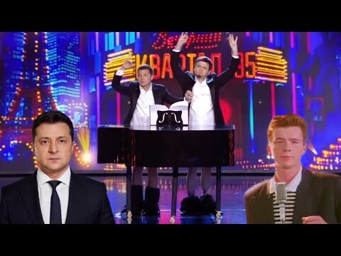 Ukraine President playing Rickroll on his piano