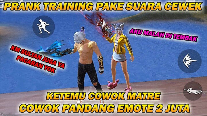 KETEMU COWOK MATRE DI TRAINING , PRANK PAKE SUARA CEWEK, DIA MALAH NEMBAK AKU