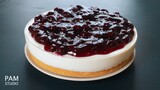 บลูเบอร์รี่ชีสเค้ก ไม่อบ วัตถุดิบหาง่าย ใช้ครีมชีสทำเอง No Bake Blueberry Cheesecake | Pam Studio