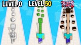Monster School: Long Neck Run GamePlay Mobile Game Runner Game Max Level LVL - Minecraft Animation