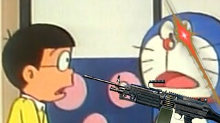 Nobita: How can this be a treasure bag? It's a fucking arsenal!!!
