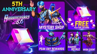 5TH ANNIVERSARY FREE FIRE|FREE FIRE NEW EVENT | FREE FIRE 5TH ANNIVERSARY EVENT 2022|5TH ANNIVERSARY
