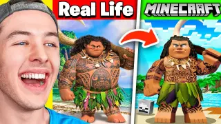 Reacting to DISNEY MOVIES in MINECRAFT!