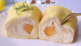 Food making- Mango towel-like cake roll (No oven required)