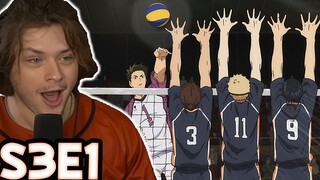 KARASUNO VS SHIRATORIZAWA!! || Haikyu!! Season 3 Episode 1 Reaction