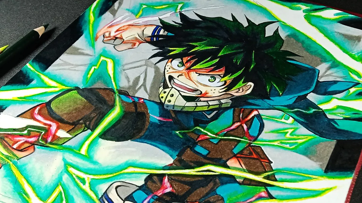 Midoriya Izuku EPIC Drawing - ฮีโร่ของฉัน Academia Boku no Hero Academia Anime Speed drawing