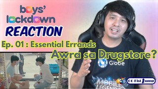 Gamer Guy Reacts | Boys Lockdown Ep 1 : Essential Errands | Awra sa Drugstore?