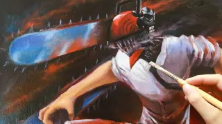 [Oil painting] Change it into 'Chainsaw Man'