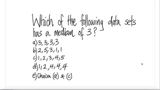 Which of the following data sets has a median of 3?