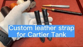 Custom Lizard leather strap for Cartier Tank (Double folded buckle type) | Drwatchstrap