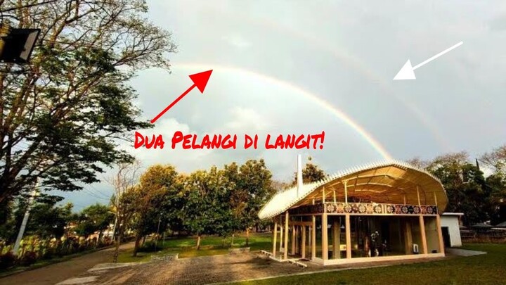 Dua Pelangi di langit sore Kota Wisata Batu